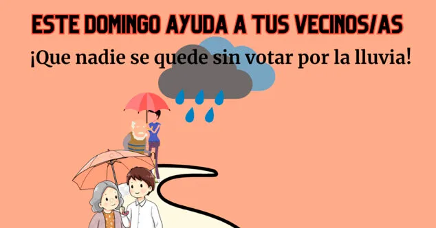 mes benitatxell anima a la ciudadania a ayudarse para que la lluvia no sea un impedimento para ir a votar