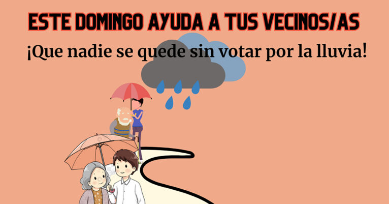 Més Benitatxell anima a la ciudadanía a ayudarse para que la lluvia no sea un impedimento para ir a votar