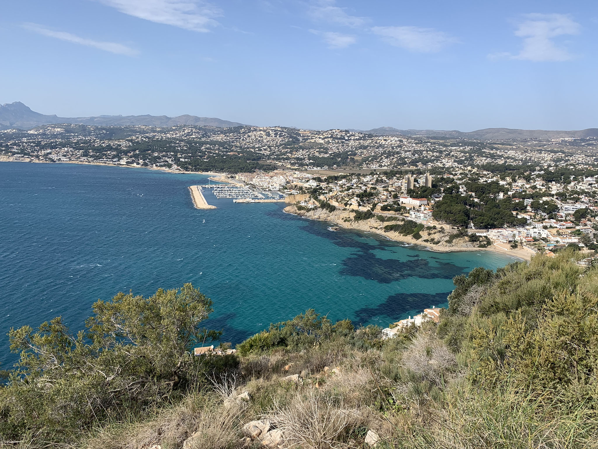 vistas de moraira en la ruta cap dor