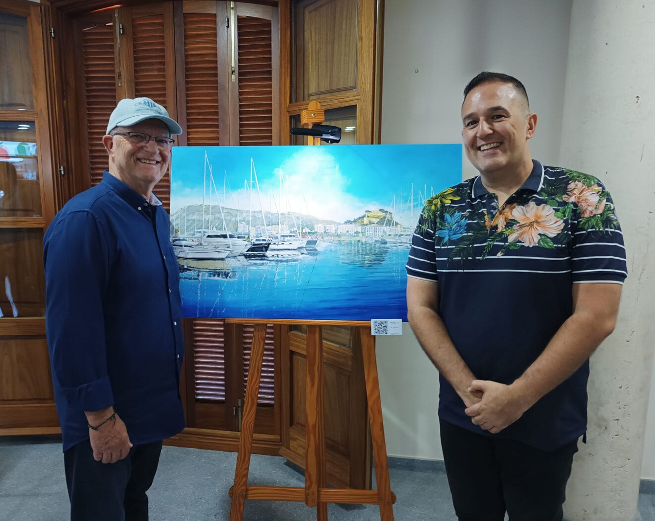 ngel Lozano González y Jovi Lozano-Seser en la inauguración de la exposición