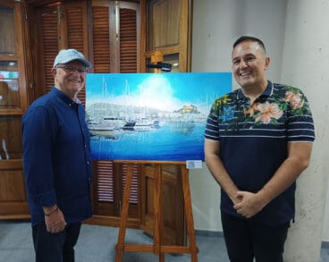 ngel Lozano González y Jovi Lozano-Seser en la inauguración de la exposición