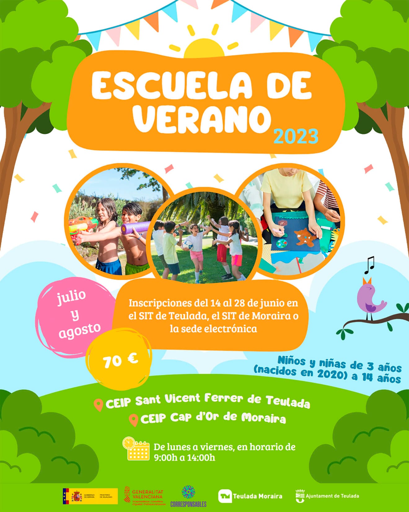 Cartel de la Escuela de Verano 2023 de Teulada Moraira