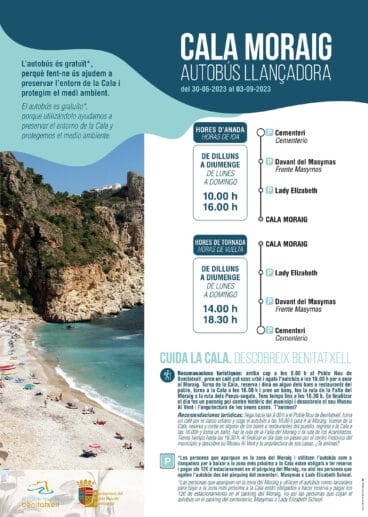 Horarios del autobús a la cala del Moraig