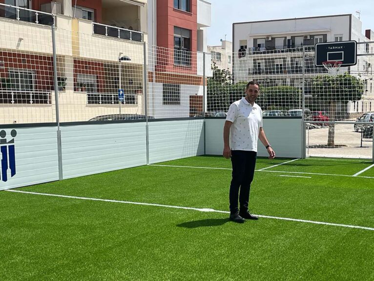 José Ramiro, alcalde en funciones de Ondara, en la inauguración de la pista 3x3