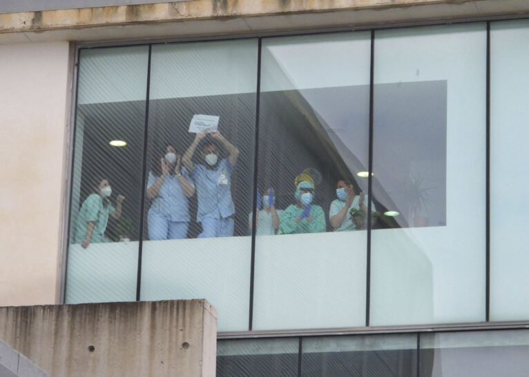 Apoyo sanitario desde dentro del hospital en las manifestaciones de mayo de 2022