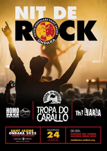 Cartel de la Nit de Rock en las fiestas de Sant Jaume de 2022 de Ondara