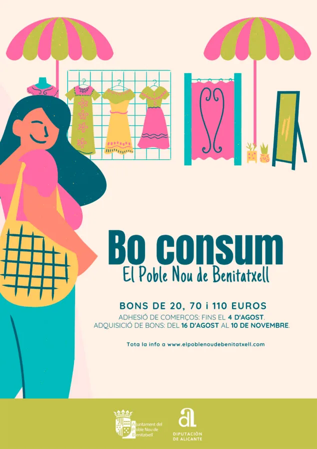 Imagen: Cartel de la nueva campaña de Bonos Consumo de Benitatxell