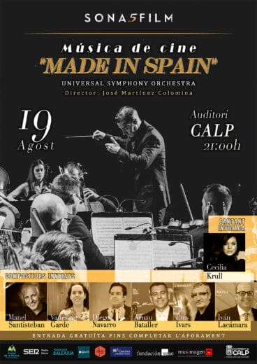 Cartel  Sonafilm Música de Cine Made in Spain en Calp