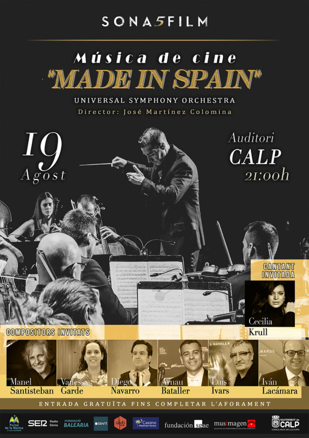 Imagen: Cartel  Sonafilm Música de Cine Made in Spain en Calp