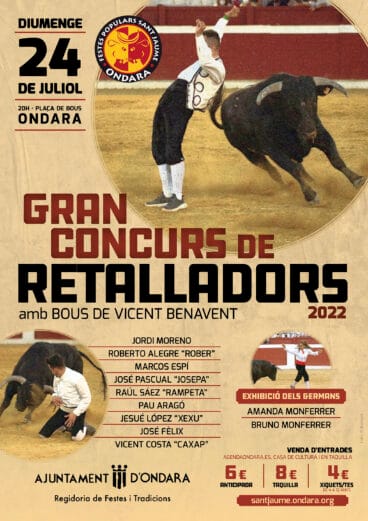 Concurso de recortadores en Ondara de las fiestas de Sant Jaume de 2022
