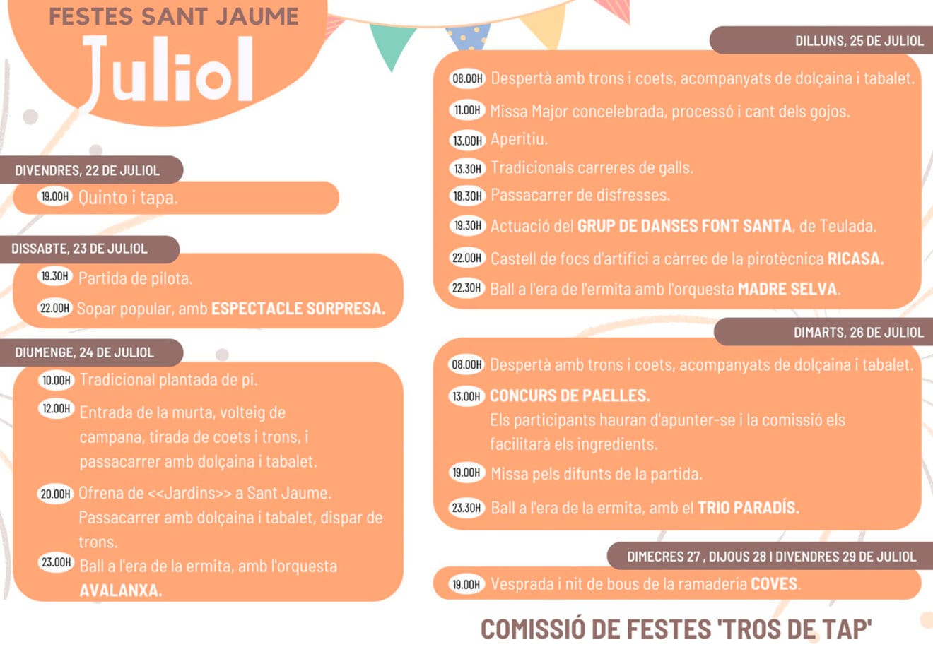Festes de Sant Jaume 2022 en la partida Benimarco de Teulada Moraira