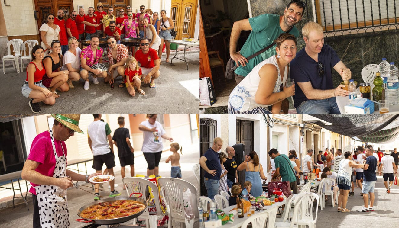 Los vecinos y vecinas de Benitatxell lo dan todo en el concurso de fideuà y allioli de las fiestas patronales 2023