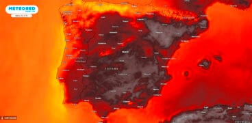 Mapa de temperatura en España de Meteored (martes 18 de julio 2023)