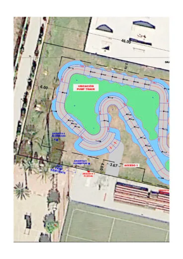 Plano del futuro pump track calpino