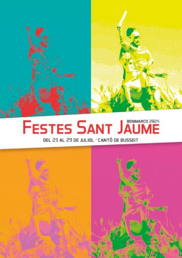 Portada de las fiestas de Sant Jaume en la partida Benimarco de Teulada Moraira de este año