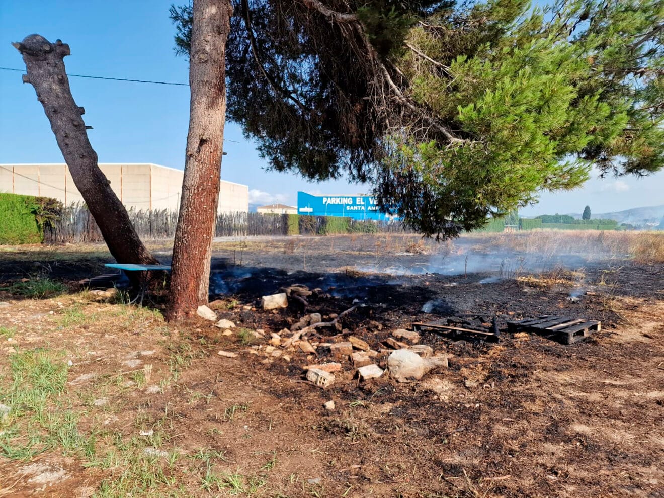 Zona del incendio en El Verger
