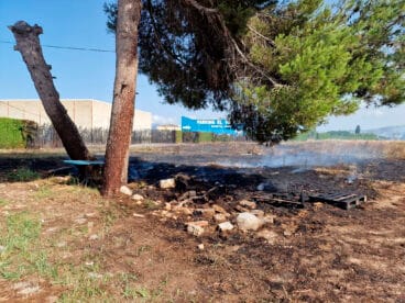 Zona del incendio en El Verger