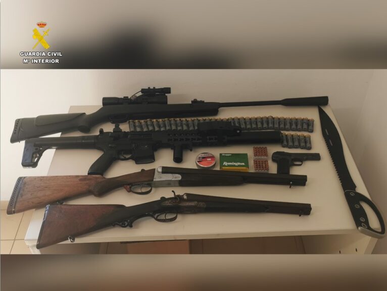 Armas de fuego encontradas en el registro