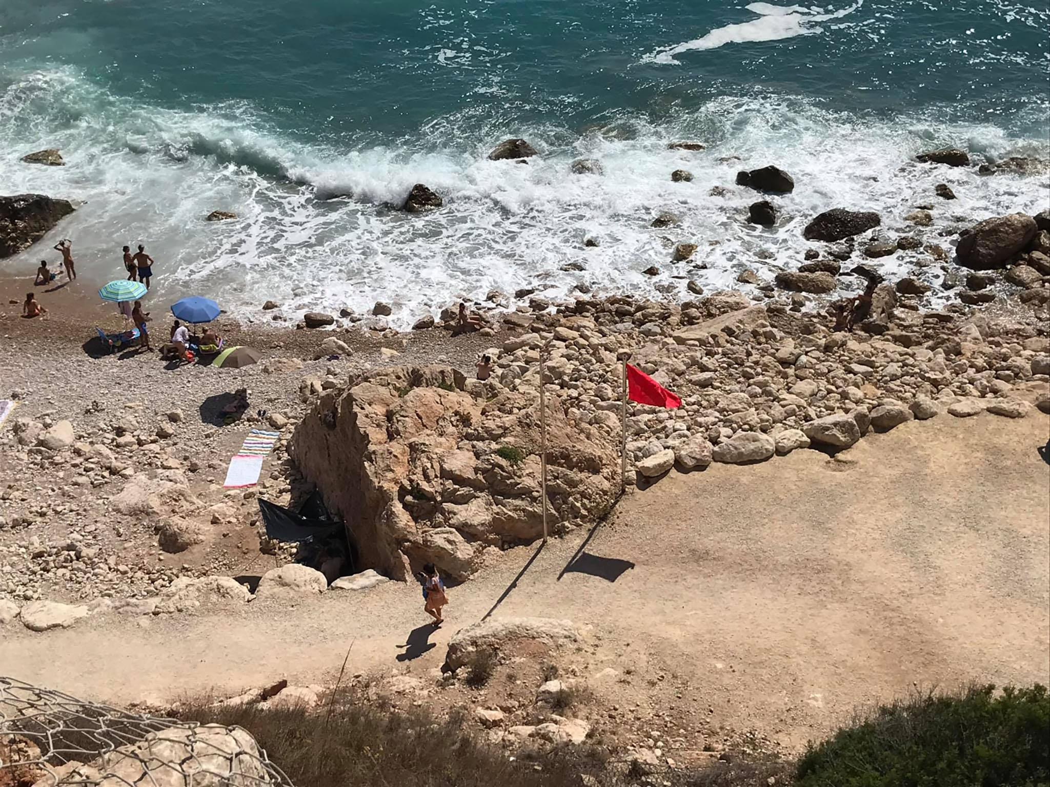 bandera roja en la costa de benitatxell en 2021 policia local de