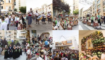 Calp se viste de flores y colores para la ofrenda a su patrona, la Mare de Déu de les Neus