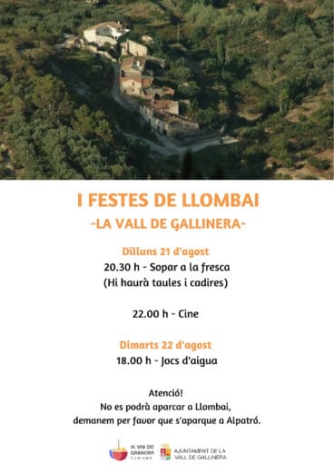 Cartel de las I Festes de Llombai (Vall de Gallinera)