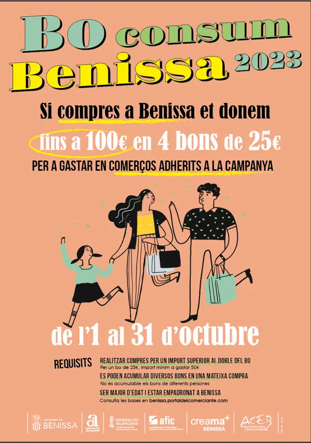 Imagen: Cartel del Programa Bono Consumo Benissa 2023