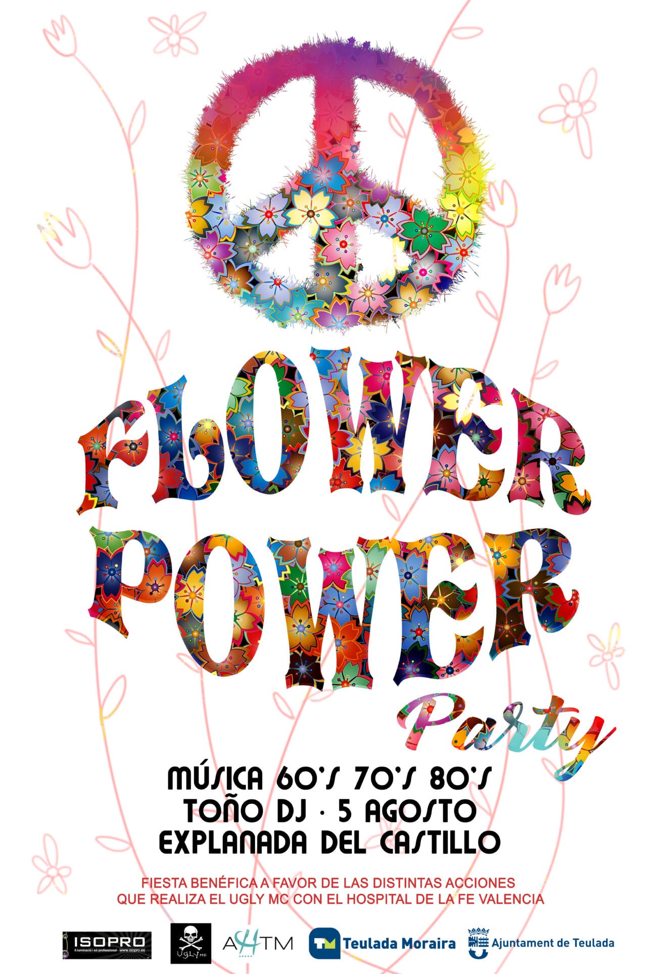 Cartel de la Flower Power de Teulada Moraira