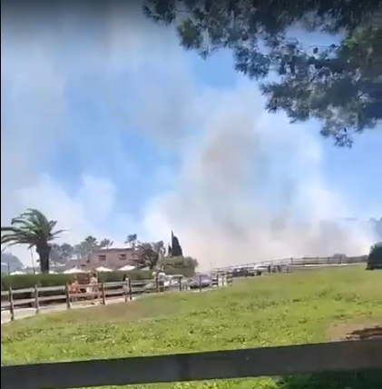 humareda del incendio en gata de gorgos