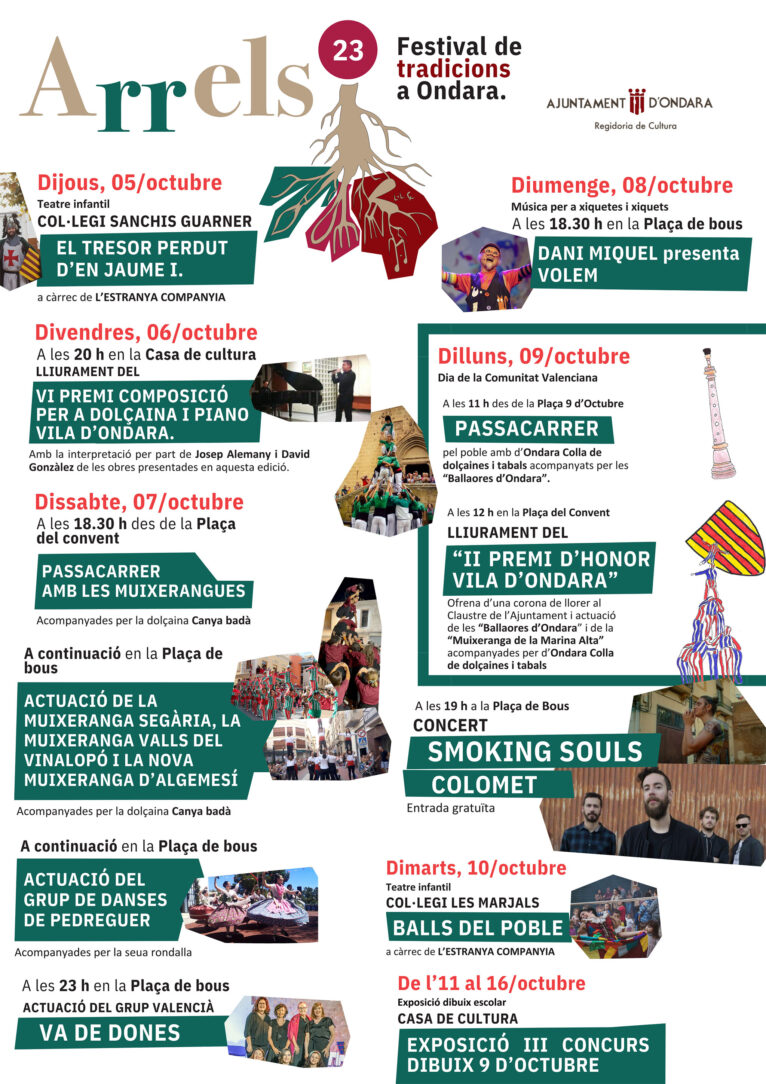 Cartel de la programación del Festival Arrels 2023 de Ondara