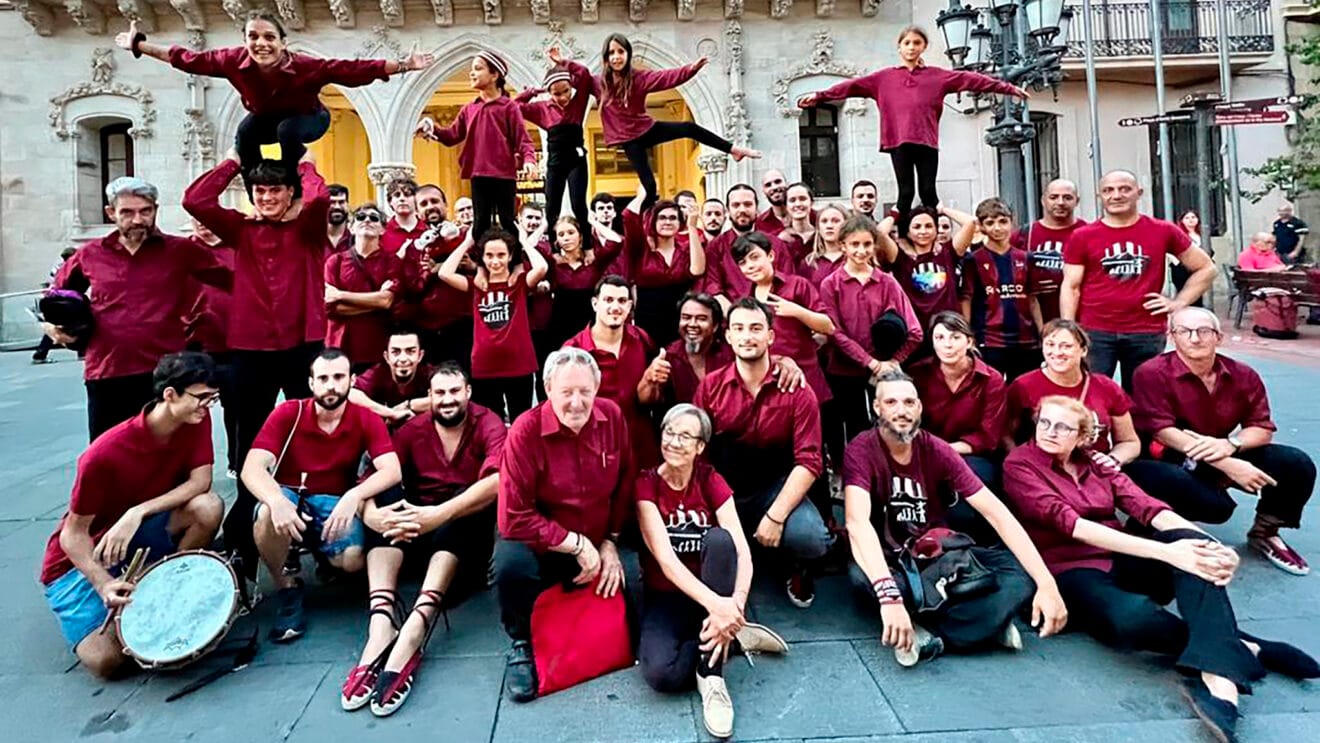 La Muixeranga de Segària en el encuentro en Terrassa