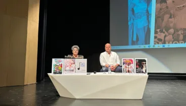 Maite Serrat, directora del Auditori, junto con Raúl Llobell, alcalde de Teulada