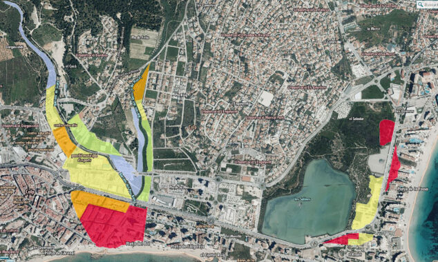 Imagen: Mapa de riesgo de inundación en Calp - PATRICOVA
