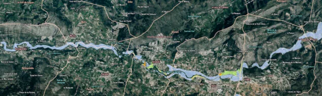 Imagen: Mapa de riesgo de inundación en Llíber, Xaló, Alcalalí, Murla y Benigembla - PATRICOVA