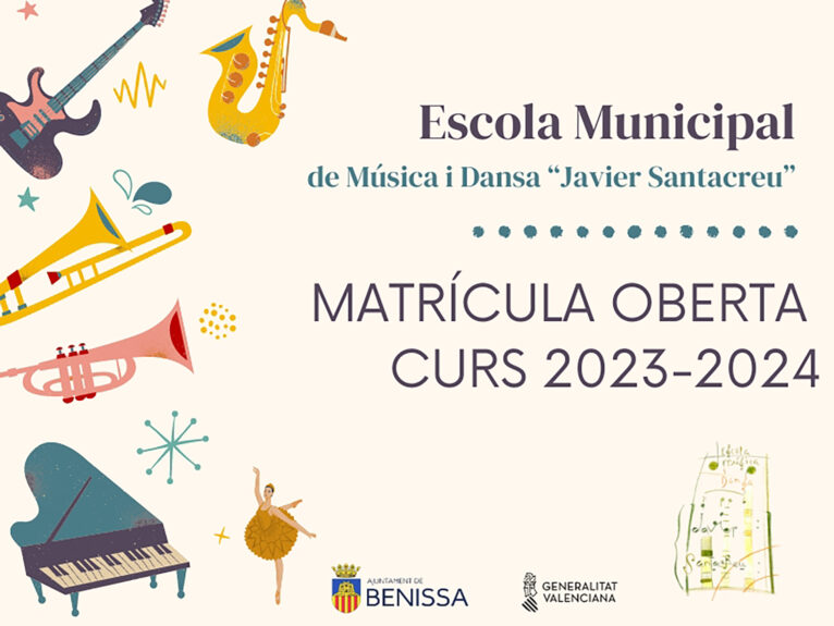 Matrícula abierta de l'Escola Municipal de Música i Dansa de Benissa