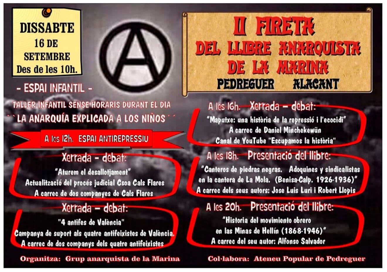 Programación de la 'II Fireta del Llibre Anarquista de la Marina'