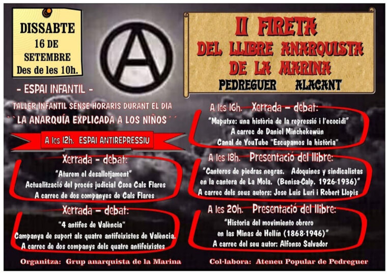 Programación de la 'II Fireta del Llibre Anarquista de la Marina'