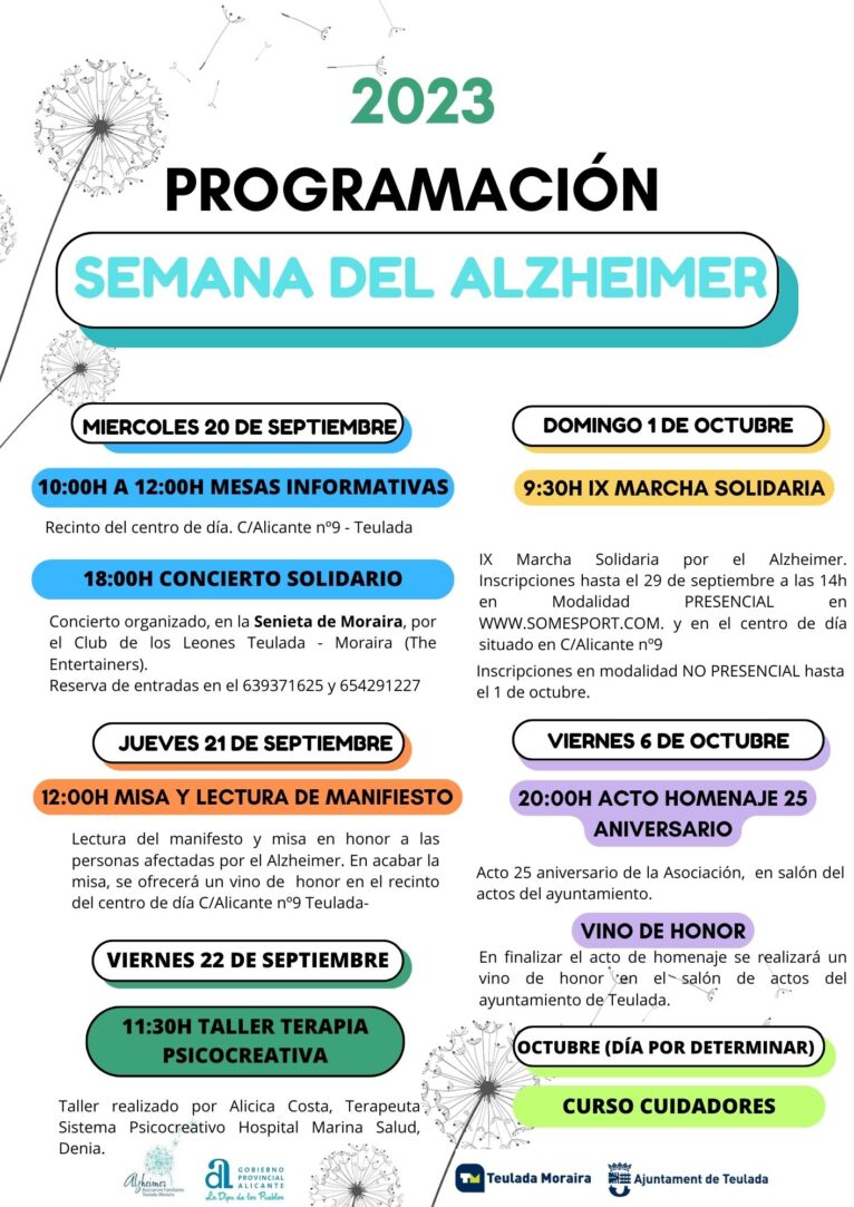 Programación semana Alzheimer 2023 Teulada-Moraira