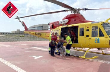 Traslado de la víctima en helicóptero
