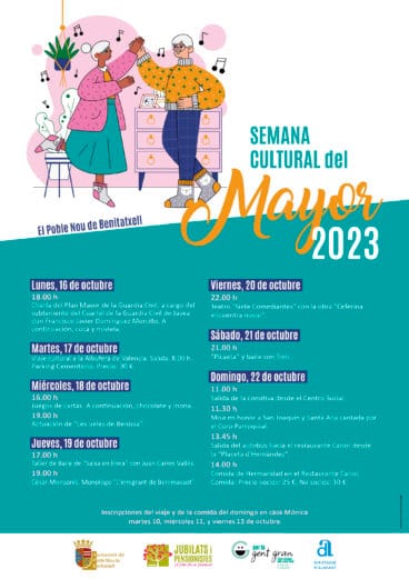 Cartel de la Semana Cultural del Mayor en Benitatxell
