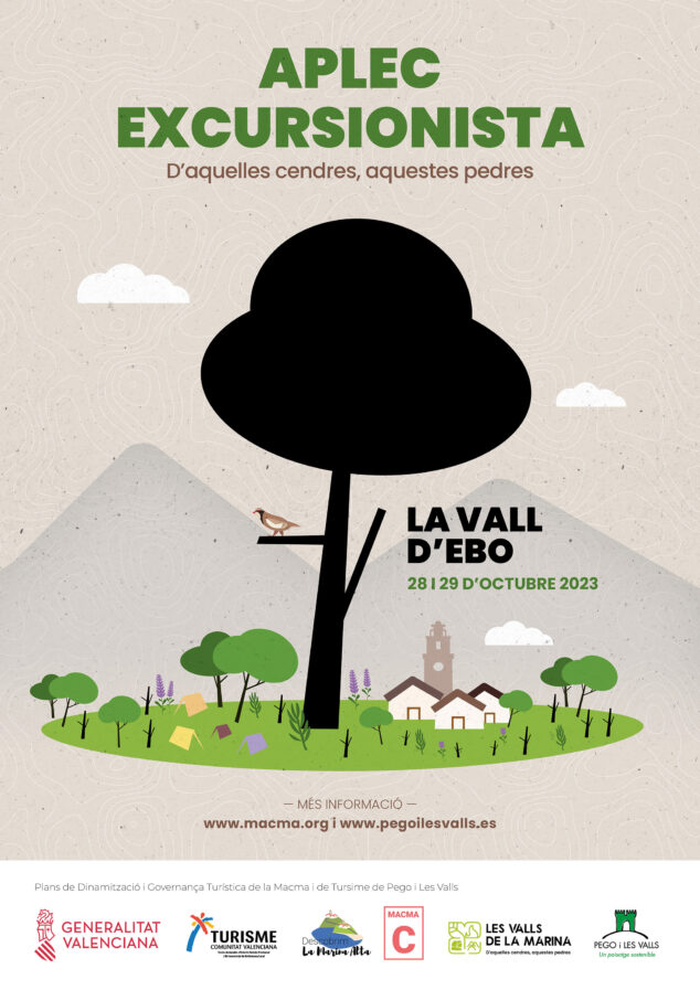 Imagen: Cartel del Aplec Excursionista 'D'aquelles cendres, aquestes pedres' en la Vall d'Ebo