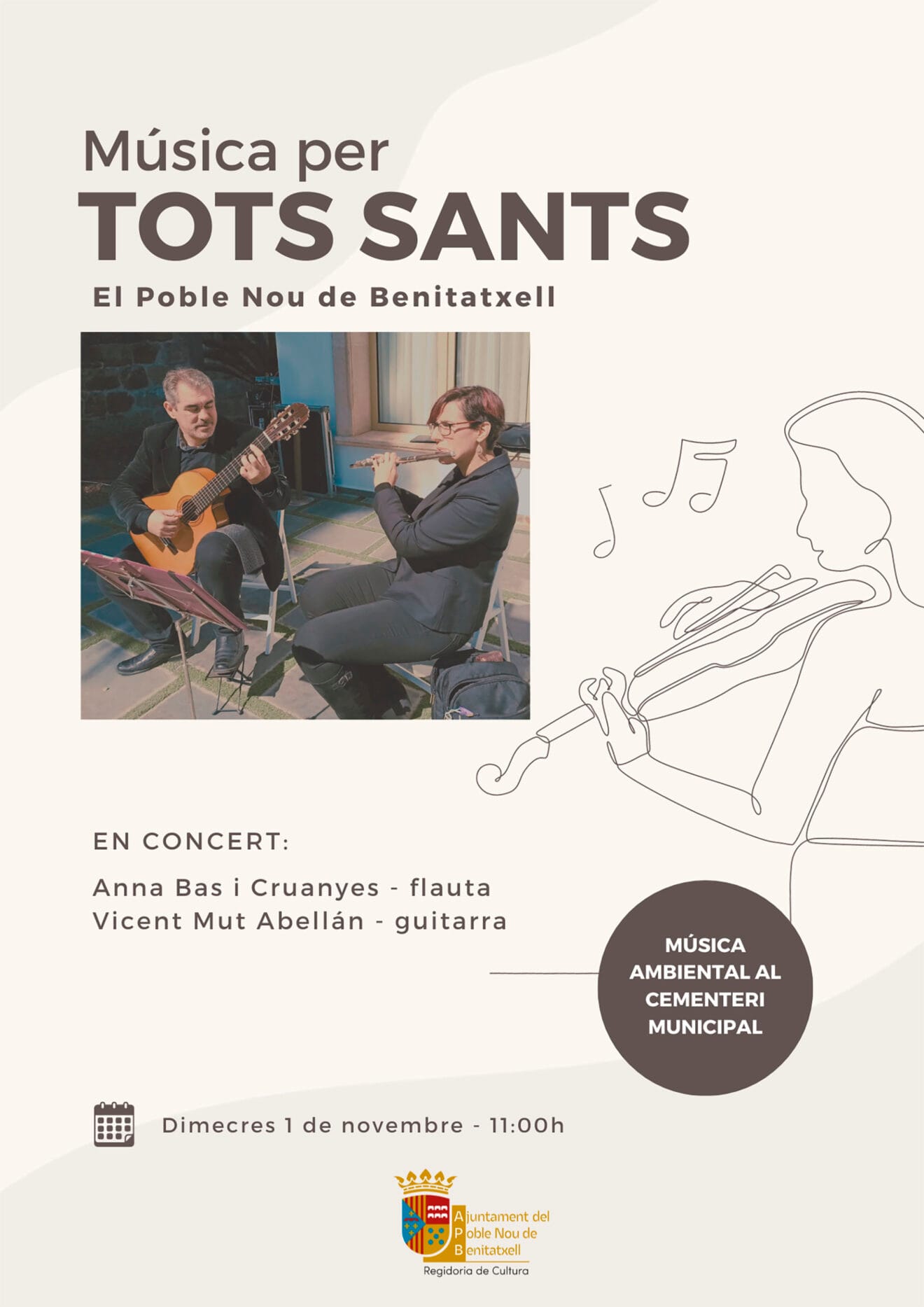 Cartel del concierto 'Música per Tot Sants' en Benitatxell