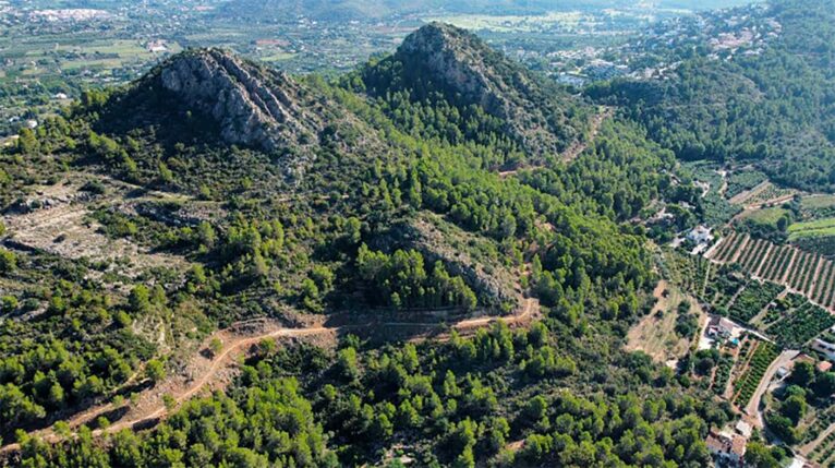 El Ayuntamiento de Pedreguer ejecuta una franja cortafuegos en la montaña de La Sella