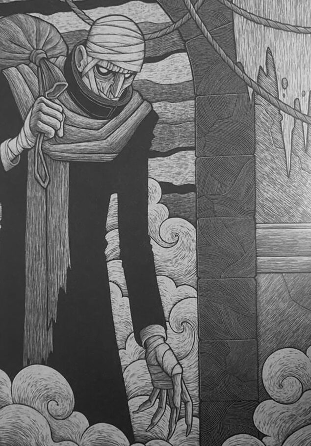 Imagen: El Saginer - Ilustración de Marc Bou en el libro 'Guia inacabada de la fantasia valenciana', de Joan Borja, Francesc Gisbert y Víctor Labrado