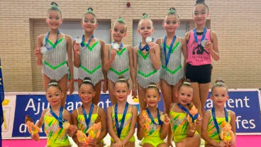 El Club Gimnasia Les Marines de Calp brilla en la fase provincial del campeonato de España base de conjuntos 6 equipo alevin y prebenjamin del club les marines de calp en almusafes