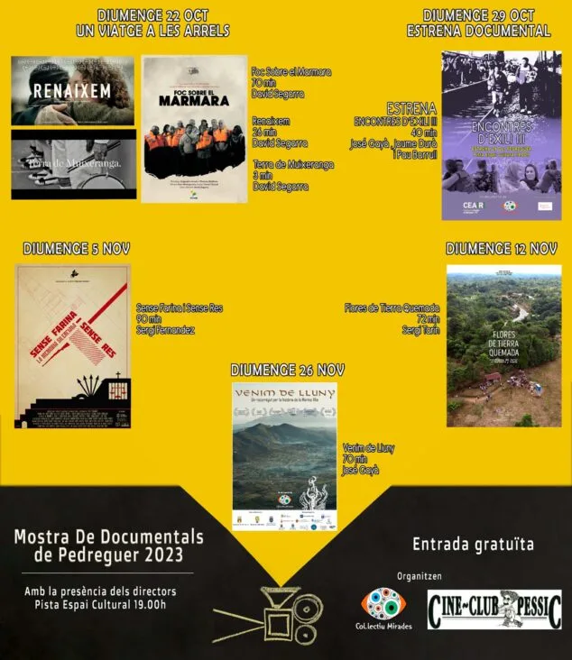 Estas son las obras que se pueden ver en la Mostra de Documentals de Pedreguer 2023 1 Imagen: Mostra de Documentals de Pedreguer 2023 de Col·lectiu Mirades y Cine Club Pessic Pedreguer