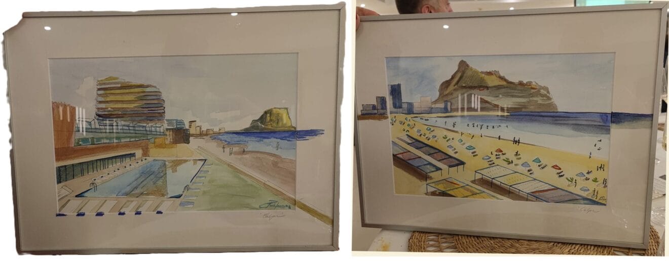 Acuarelas de Subastas Solidarias de AFINET Calp