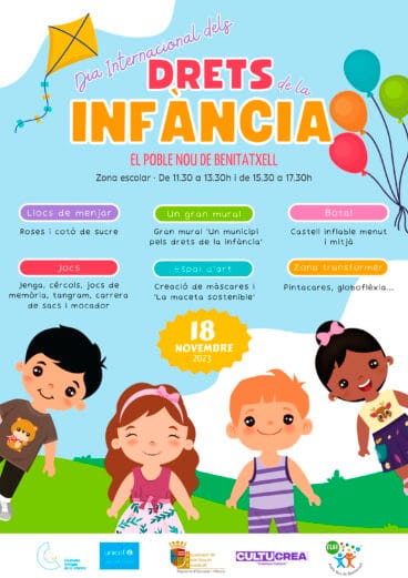 Cartel de la Feria de los Derechos de la Infancia en Benitatxell este 2023