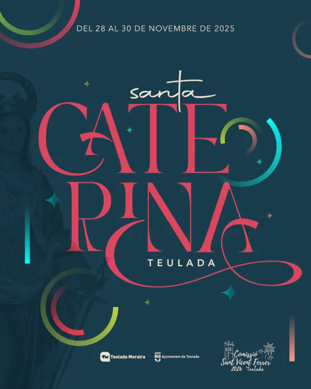 Programa de las fiestas de Santa Catalina 2025 en Teulada Moraira 1 Imagen: Cartel de las fiestas de Santa Catalina de Teulada este año