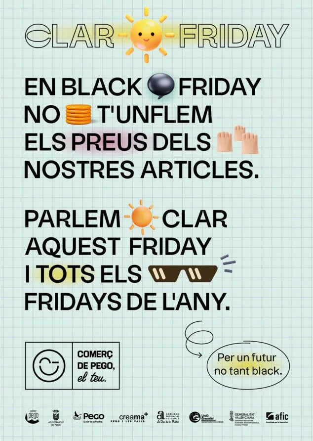 Imagen: Cartel del 'Clar Friday en Pego'