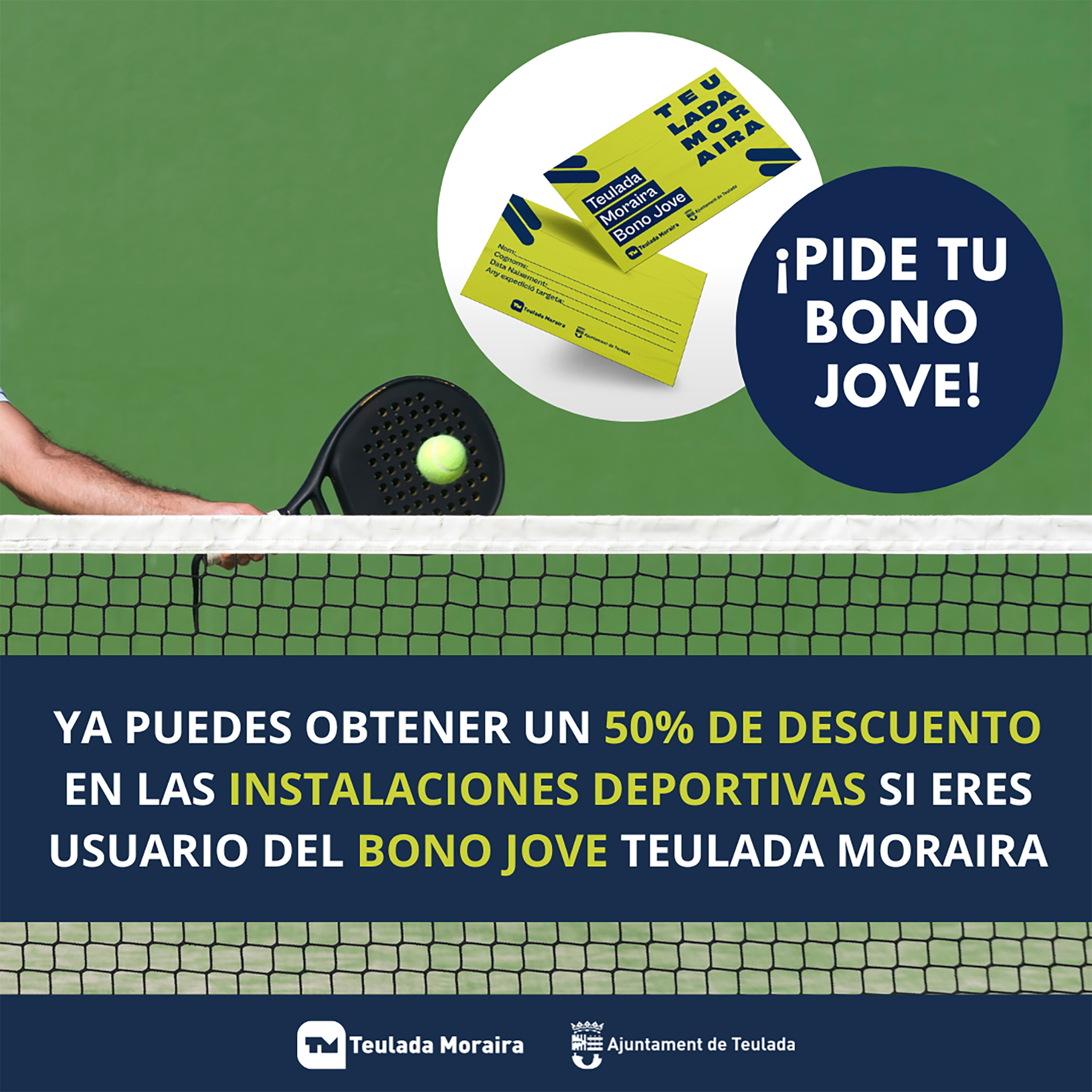 Descuento en las instalaciones deportivas a los usuarios del Bono Jove Teulada Moraira